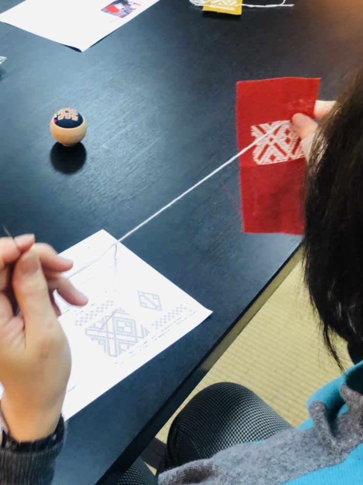 【お寺でお稽古】こぎん刺しワークショップ開催しました。